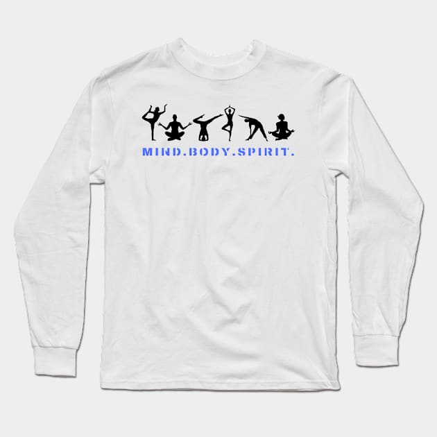 Mind. Body. Spirit. Long Sleeve T-Shirt by BRIJLA